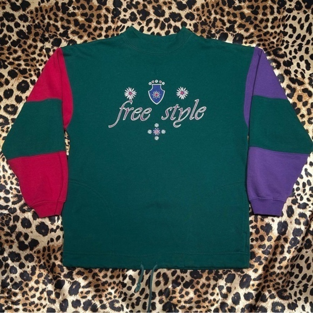 Vintage New Moves Freestyle Color Blocked Kids Crewneck Sweatshirt